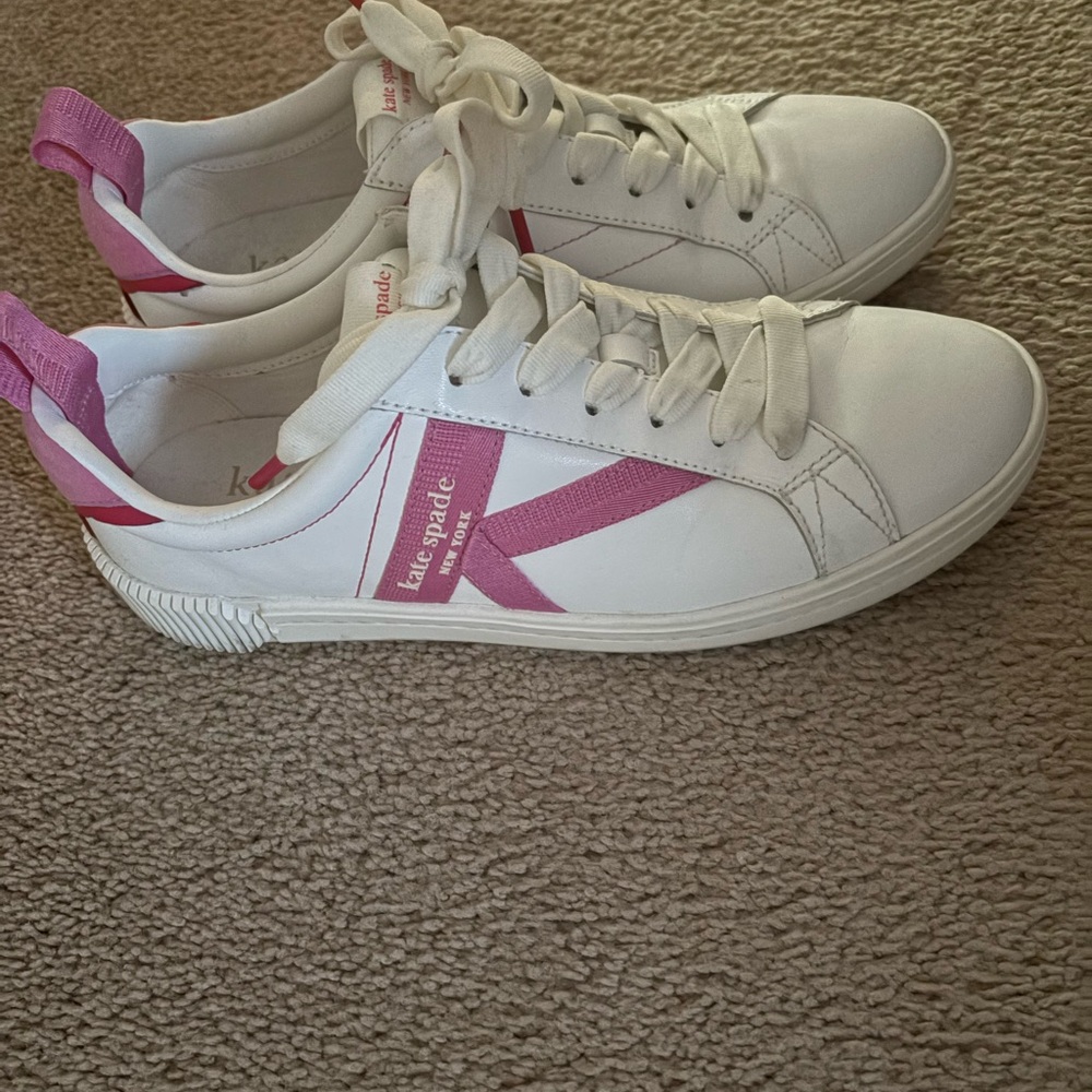 Kate Spade White and Pink Sneakers